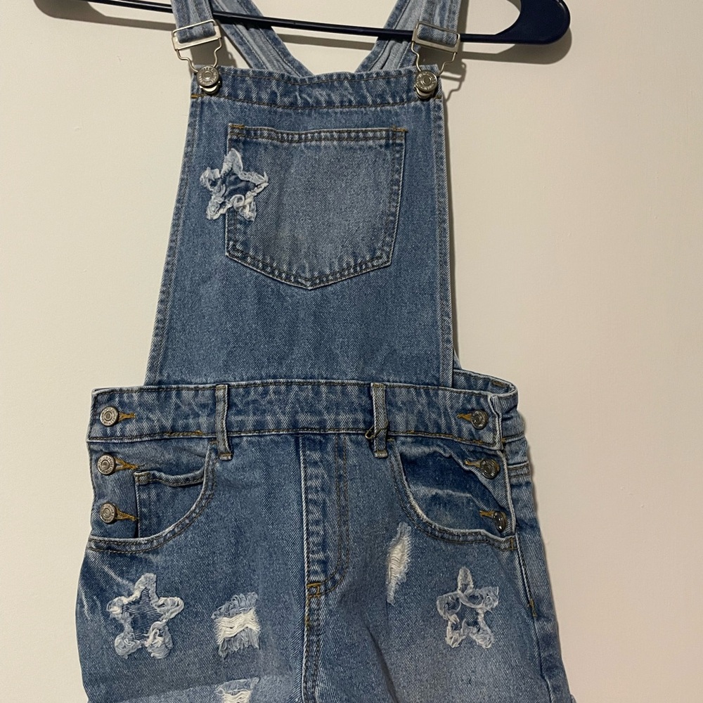 Forever 21 Blue Denim Overalls with Star Accents (kids)